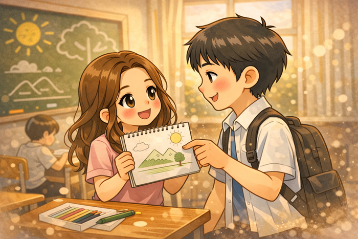 初次相遇 插画