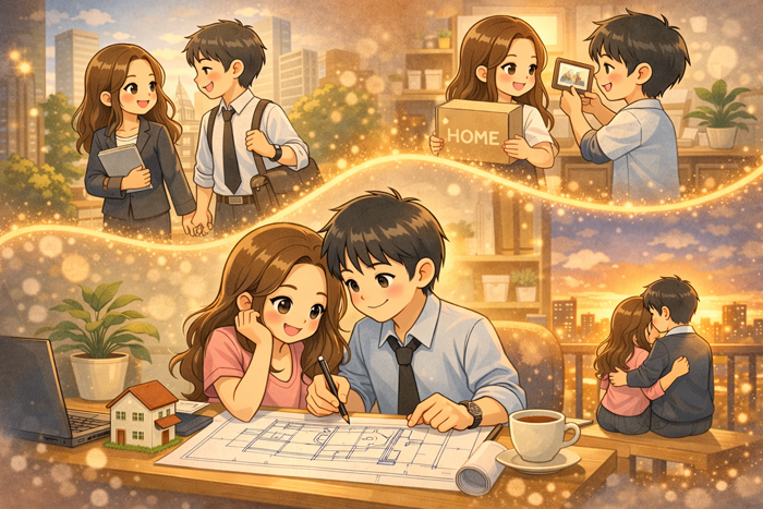 一起走向未来 插画