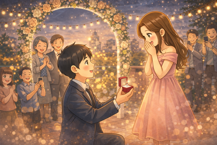 求婚时刻 插画